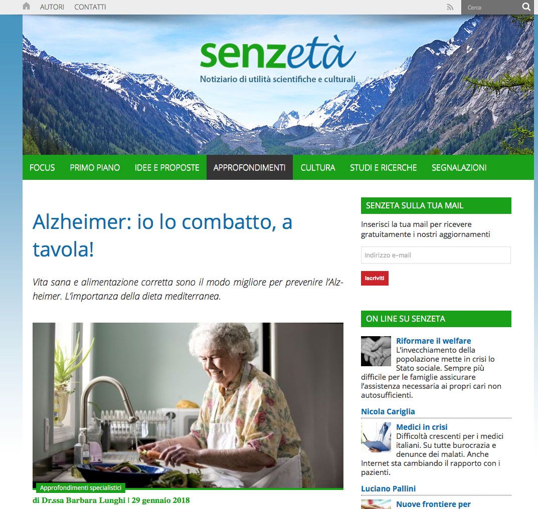 Alzheimer prevenirlo e combatterlo con l'alimentazione